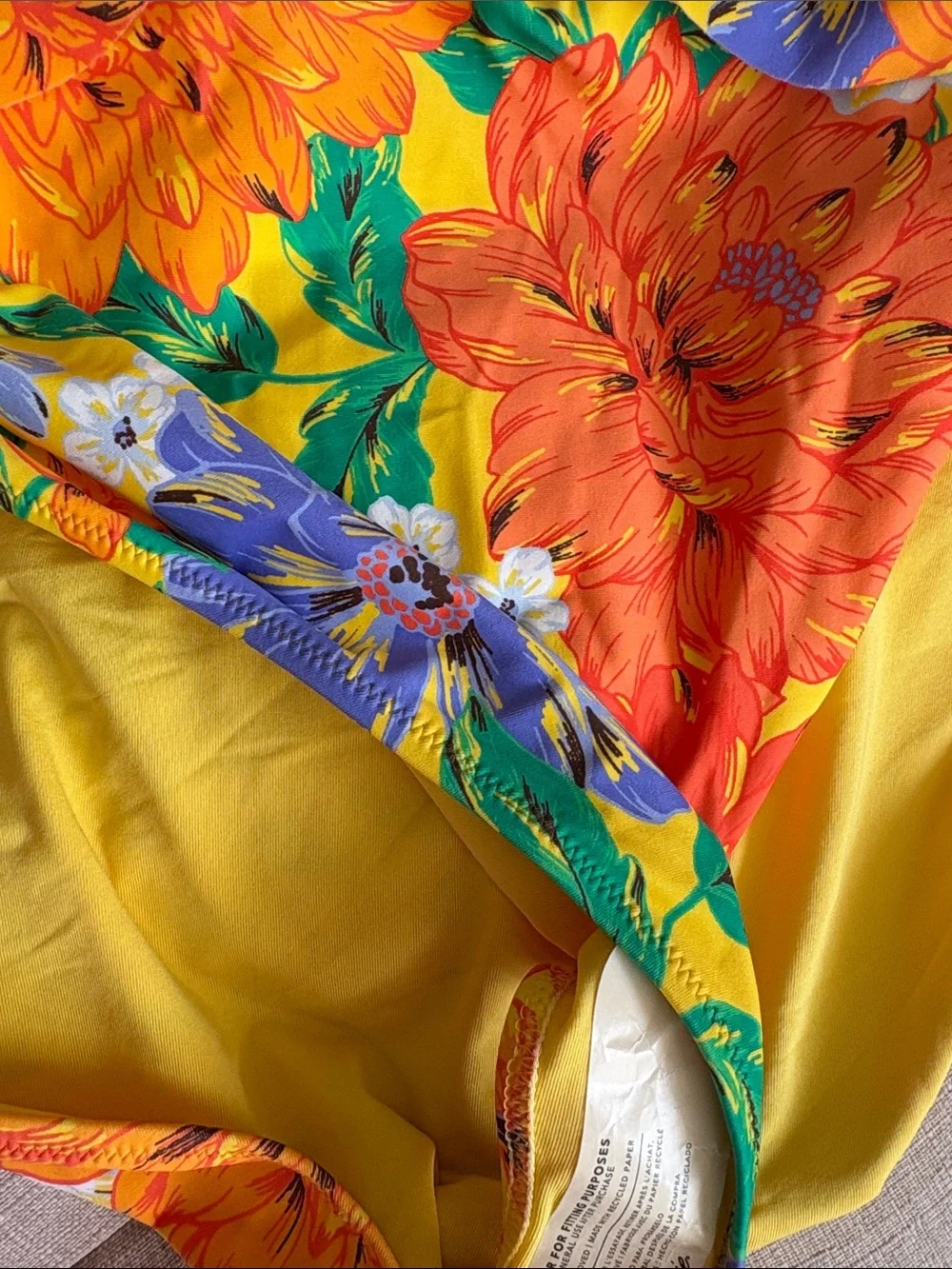 aerie Yellow Floral One-Piece Swimsuit